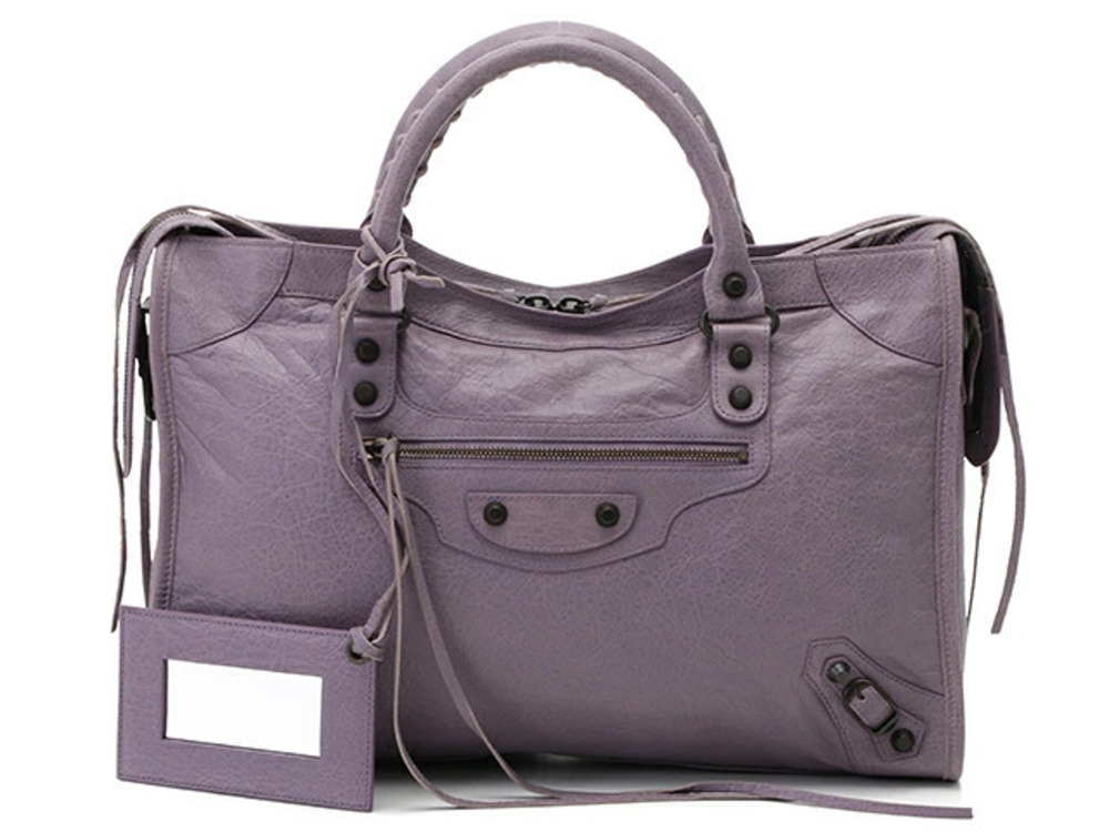 Balenciaga The City Shoulder Bag Purple Leather YI